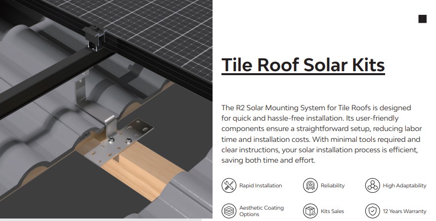 TILE ROOF SOLAR PANEL MOUNTING KIT